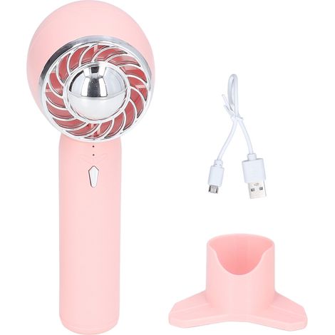 Tragbarer USB-Tischventilator mit 3 Geschwindigkeitsstufen und 2000-mAh-Akku – Mini-Reiseventilator für Schule und Büro – Pink