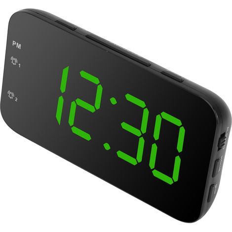 Tragbarer LED-Digitalwecker mit Schlummerfunktion für Schlafzimmer, Zuhause und Reisen (Grün) (1/5)