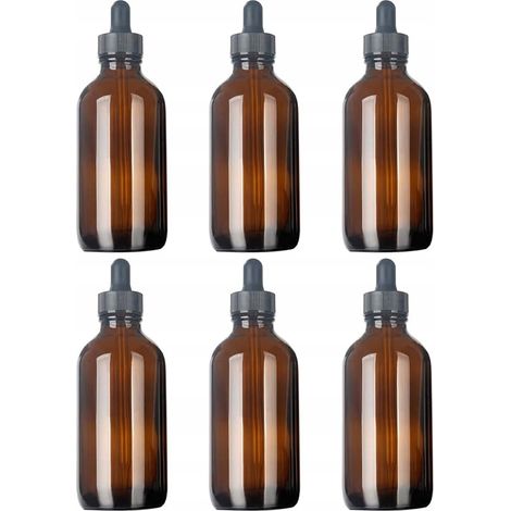 Flaconi in vetro ambrato con contagocce da 120 ml, 6 pezzi (1/3)