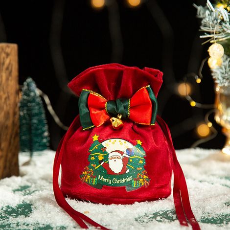 Confezione da 10 sacchetti regalo natalizi rossi con coulisse, sacchetti regalo in tessuto, sacchetti regalo di Natale (1/4)
