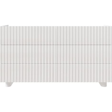 Selsey FIORRA – Commode avec six tiroirs – blanc brillant – 147 cm