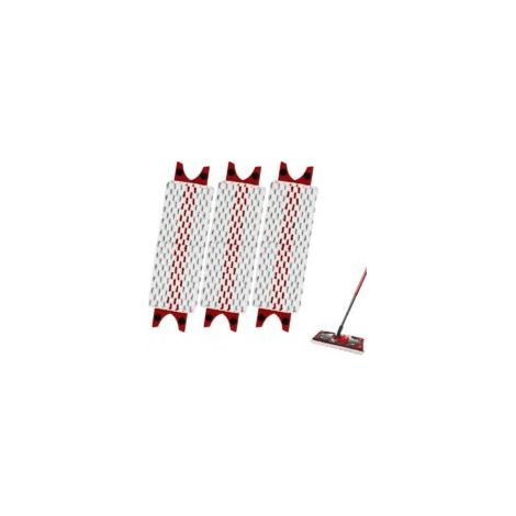Set mit 3 Ersatz-Wischmoppköpfen für Vileda-Fadenmopps, kompatibel mit Vileda Ultramax/Easy Wring Mikrofaser-Fadenmopps (rot, 35 x 14 cm) - Crezuo