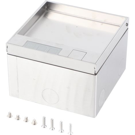 Boîtier d'encastrement en acier inoxydable, prise double universelle pour bureau et sol, puissance AC250V 4000W (1/5)