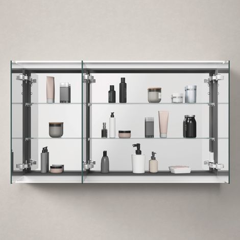 Duravit L-Cube Spiegelschrank mit LED-Beleuchtung, 3 Türen,