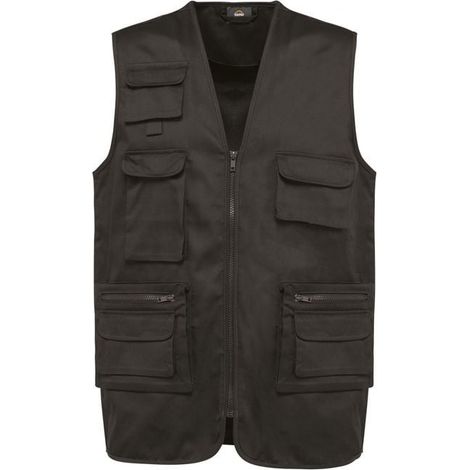 Gilet multitasche in policotone foderato WK. Progettato per funzionare Grigio L