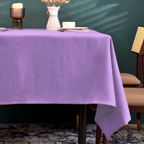 Tischdecke Lavendel 140x180 cm schmutzabweisend Leinenoptik wasserdicht