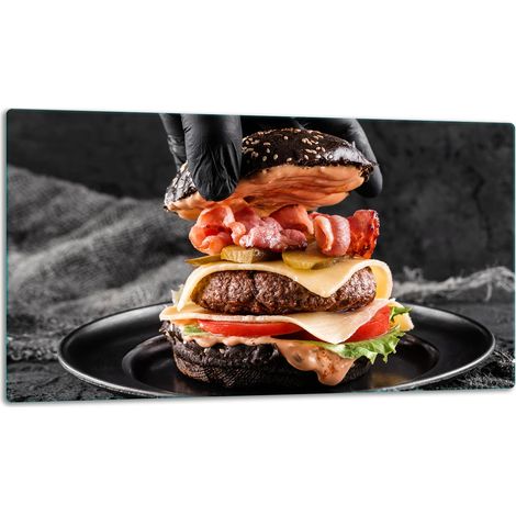 Tagliere della lastra di vetro 52x30 hamburger (1/5)