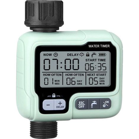 Digital Water Timer, Sprinkler Timer Programmable With Rain Delay, Garden Hose Timers For Watering With Large Lcd Display, Manual Irrigation Mode (1/5)