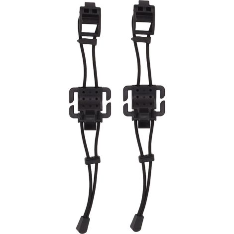 Lot de 2 attaches MOLLE pour sac à dos, avec boucle élastique, mousqueton, clip de sac, fermoir, cordon de serrage et sangle de fixation élastique (noir). (1/5)