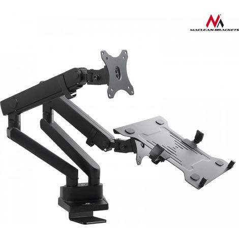 Maclean MC-813 Höhenverstellbarer Schreibtischhalter aus Aluminium schwarz (1/5)