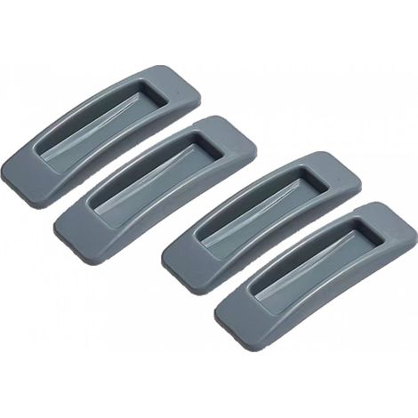 Lot de 4 poignées grises 10,9x3,3x1,4 cm, pour porte coulissante/meubles, autocollantes. (1/4)