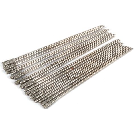 Ensemble de foret de diamant, 20PCS 1mm diamant enduit Lapidary Forets Bits Aiguille solide pour bijoux Agate