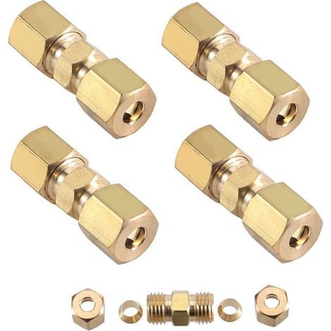Conectores de cable de freno Ulisem, paquete de 4 unidades, para latiguillo de freno - 4,75 mm - Cobre galvanizado (1/4)