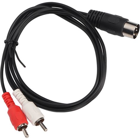 Câble DIN 7 broches mâle vers 2 RCA mâles, double blindage, flexible, adaptateur audio 2 RCA, 1 m (3,3 pi) (1/4)