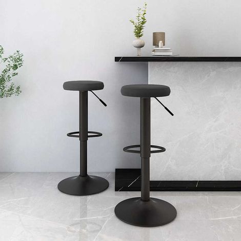 vidaXL Tabourets de bar lot de 2 Noir Velours (1/5)