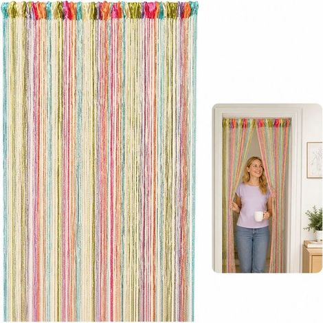 Rideau de fils pailletés – 100 x 210 cm – Coloré – Cloison, fenêtre et décoration de mariage (1/5)