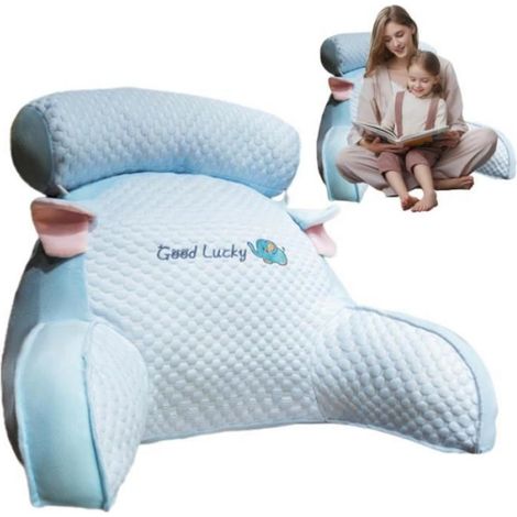 Ice Silk Cute Reading Pillow,Coussin de Dos avec accoudoirs,Coussin de Lecture pour lit,canapé,Coussin de Dossier avec accoudoirs (1/4)
