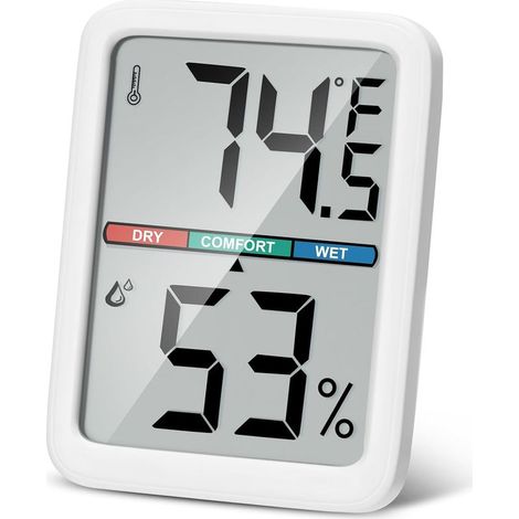 Thermomètre-hygromètre numérique, thermomètre mural d'humidité intérieure avec (1/5)