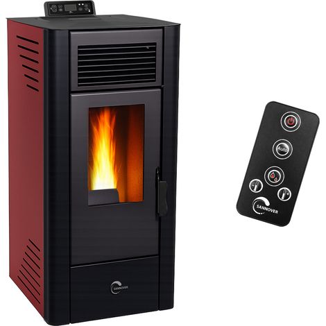 Poêle à granulés étanche Anita 11,6 kW Bordeaux Sannover