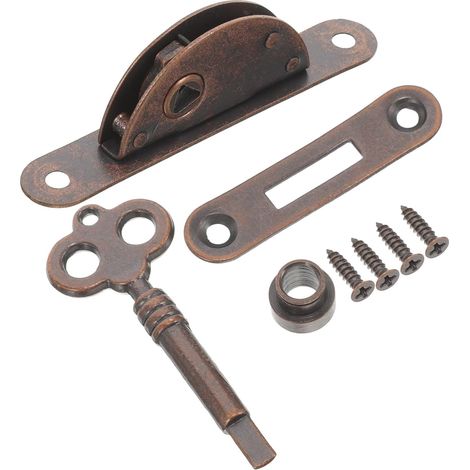 Serrure Ancienne Demi-ronde en Fer pour Meuble, Design Multifonctionnel Classique, Facile à Installer, pour Tiroirs et Armoires (1/5)