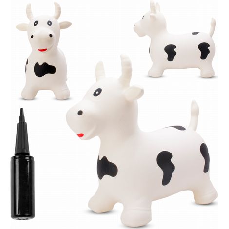 Kinder-Hüpfhammel mit Pumpe, weißer Stier