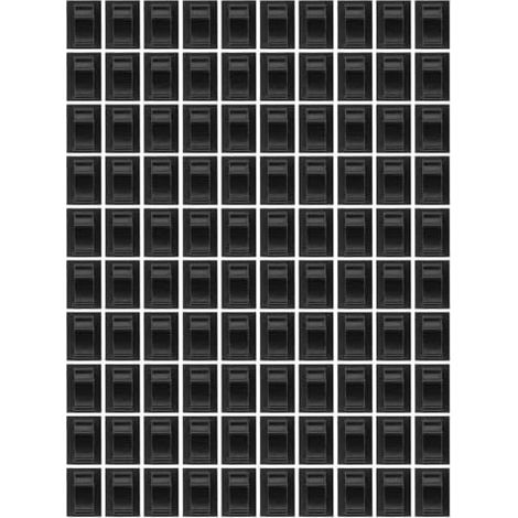 100 Stück schwarze, selbstklebende Kabelclips aus Nylon zur flexiblen Kabelführung an Schreibtischen und Paneelen, starke und rutschfeste Befestigung (1/5)