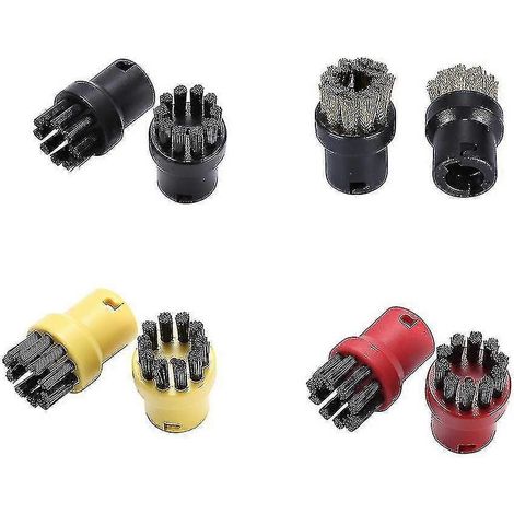 Filiyano-Brosses rondes pour nettoyeur vapeur Kärcher, lot de 8, jaune, rouge, noir, laiton (1/5)
