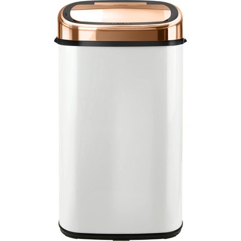 Tower T80904RW Kitchen Bin with Sensor Lid, Automatic Soft-Close, Manual Override, 58 Litre, White and Rose Gold (1/5)