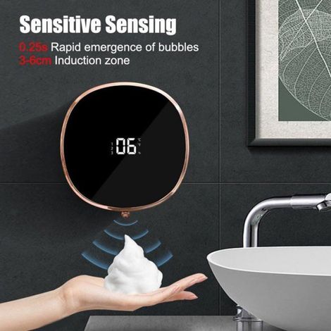 Distributeur De Savon - Mousse Automatique - Étanche - Rechargeable USB - Capteur De Proximité - Pour Salle De Bain Cuisine (1/5)