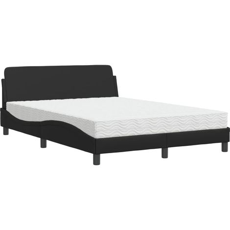 Maison Exclusive - Letto con Materasso Dover Nero 140x190 cm in Similpelle (1/5)
