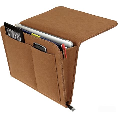 Sac de rangement suspendu pour lit et canapé, compartiments de rangement pour téléphone, télécommande, lunettes et livre, table de chevet (1/5)