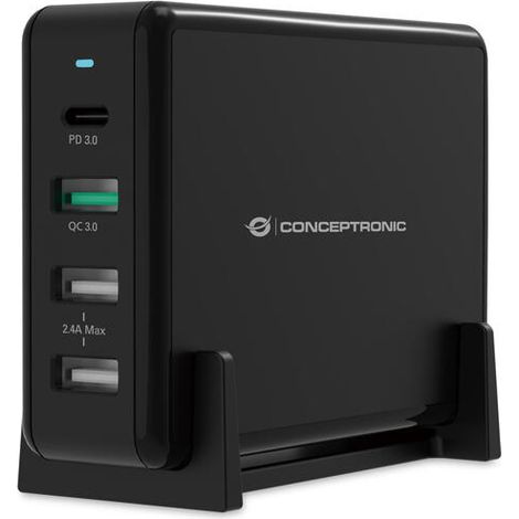 Conceptronic OZUL01B 4-Port 65W USB-PD Charger (1/3)