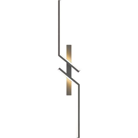 LED Indoor Wall Light, 80cm 12W Modern Acrylic Wall Lamp with Warm Light 3000K, Black (1/4)