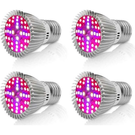 [4 pièces] Lampe de croissance à LED 10W E27, lampe de croissance à spectre complet (1/5)