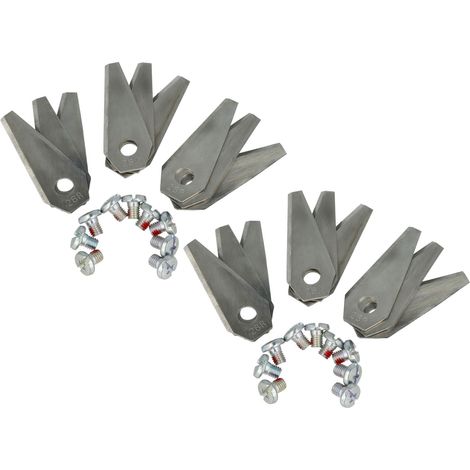 vhbw 18x Ersatz-Messer kompatibel mit Bosch Indego 400, 450, 850, 400 Connect, 800, M+ 700 Rasenmäher - Ersatzklinge Silber, Stahl (1/4)