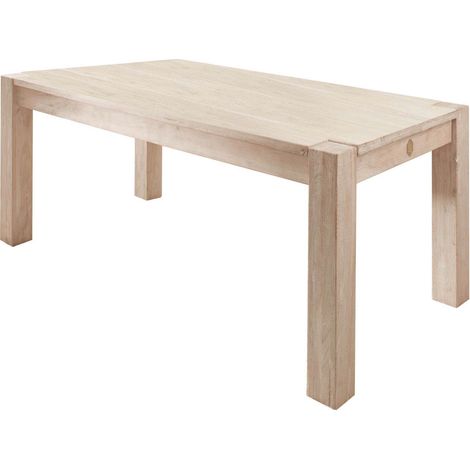 Esstisch Akazie 90x90x76 white stone getüncht  NATURE WHITE 101