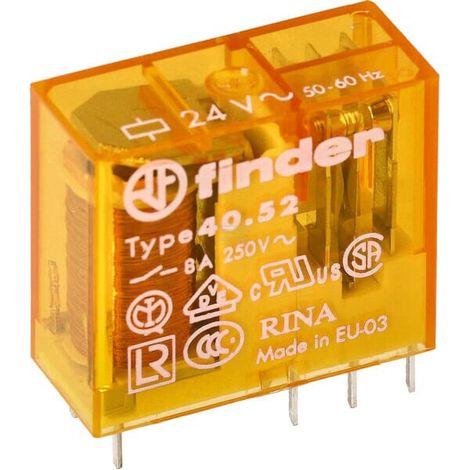 RELE FINDER 24Vac 2Ctos Conmutados 8A/250Vac (1/3)