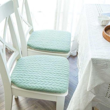 Set di 2/4/6 cuscini lavabili per sedie 40x43 cm – Tessuto 100% cotone – Antiscivolo con lacci – Morbido comfort 3 cm di cotone PP (1/5)