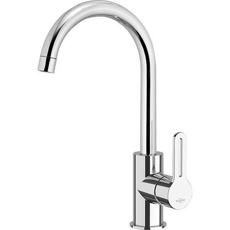 Mitigeur evier Enzan chromé Bec d'écoulement pivotant entraxe 175mm (1/2)