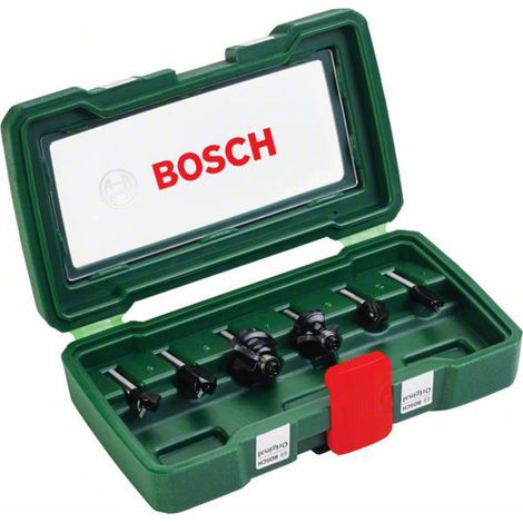 Bosch – Coffret de 6 fraises au carbure – queue de 6mm – pour rainurer et profiler bois dur – 2 fraises à rainurer droit, 1 fraise à arrondir