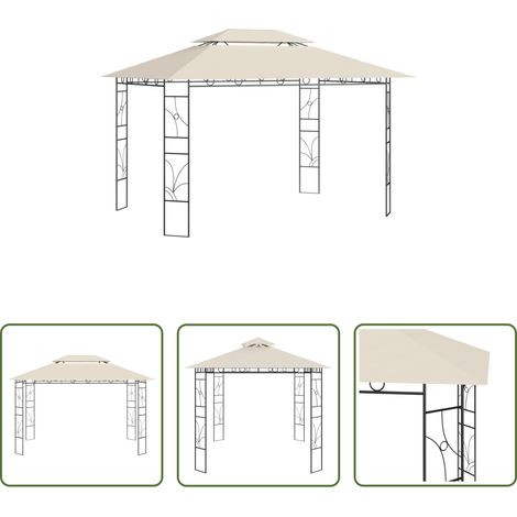 Abri extérieur -  Belvédère 4x3x2,7 m Crème 160 g/m² (1/5)