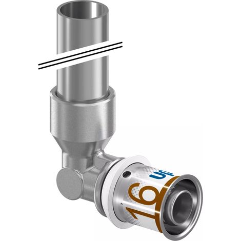 Uponor S-Press PLUS Squadra di raccordo HK cromata 16-15CU l=350mm, 1070678