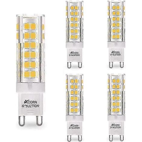 Ampoules LED G9 7W (paquet de 5), classe d'efficacité énergétique A+, 700 lumens, lumière blanche chaude 3000K (équivalent à une ampoule incandescente de 70W), non dimmable. (1/5)