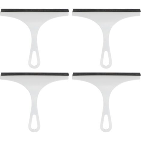 Lot de 4 raclettes de douche de 22,9 cm de long, outil de nettoyage de lame d'eau, raclette de miroir domestique avec trou pour le nettoyage de pare-brise, fenêtre et porte en verre, bleu (1/5)