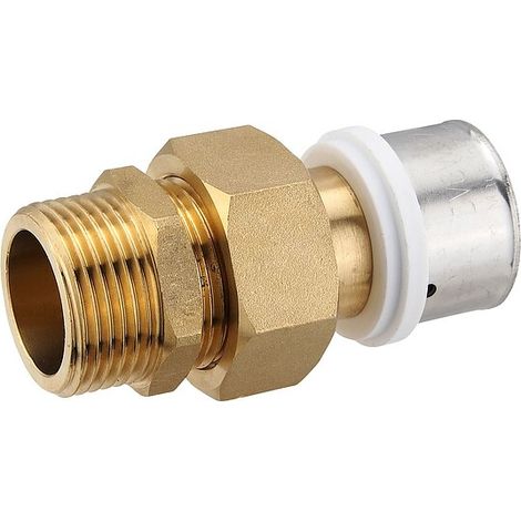 Pressfitting-Verschraubung 32 x 3,0 mm - 1 Zoll Außengewinde flachdichtend für MV-Rohr