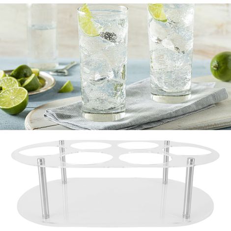 [Flaschenhalter] Einzigartiges Design: Hochstabiles Acryl-Stützgestell für 6 Tassen/Kisten/Thermoskannen und Weinflaschen, stabil für die Küchenarbeitsplatte (1/5)