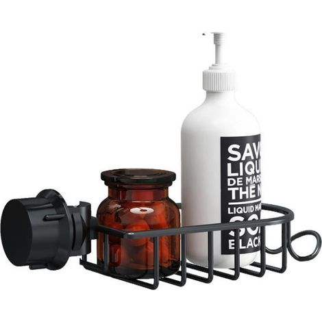 Etagère Douche,Porte Savon,Barre Douche,Tablette Support Douche Sans Percage,organisateur de salle de bain,pour shampooing,éponge (1/4)