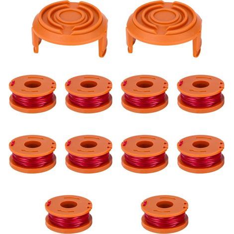 12 Pcs Fil Coupe Bordure Compatible avec Coupe Bordure WORX WG163(10 Fil Coupe Bordure,2 Couvercle) (1/5)