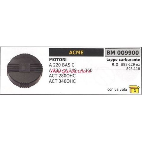 Tapón depósito combustible ACME motocultor A 220 BASIC 230 349 360 009900