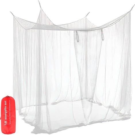 XXL Outdoor-Moskitonetz für Garten, Doppelbett, Balkone, Pergolen, Schwimmbäder, Terrassen und Camping – quadratisch, mobil, drinnen/außen – 220 x 200 x 200 cm (1/5)